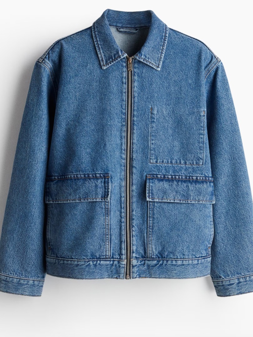 Jean Jacket with Zipper - H and M